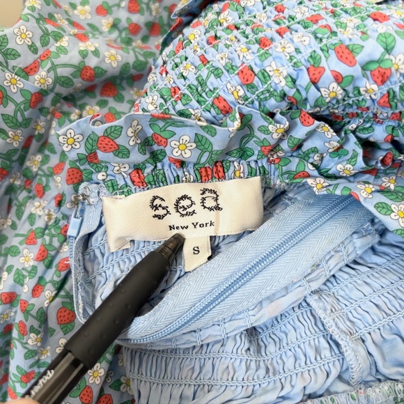 Sea New York Lilly Smocked Strawberry Print Midi Dress - Picture 5 of 6